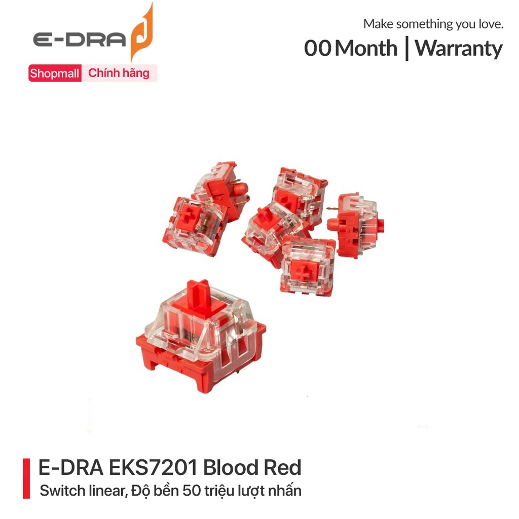 Switch thay nóng bàn phím cơ E-Dra EKS7201 Blood Red I Công tắc bàn phím cơ Switch Edra