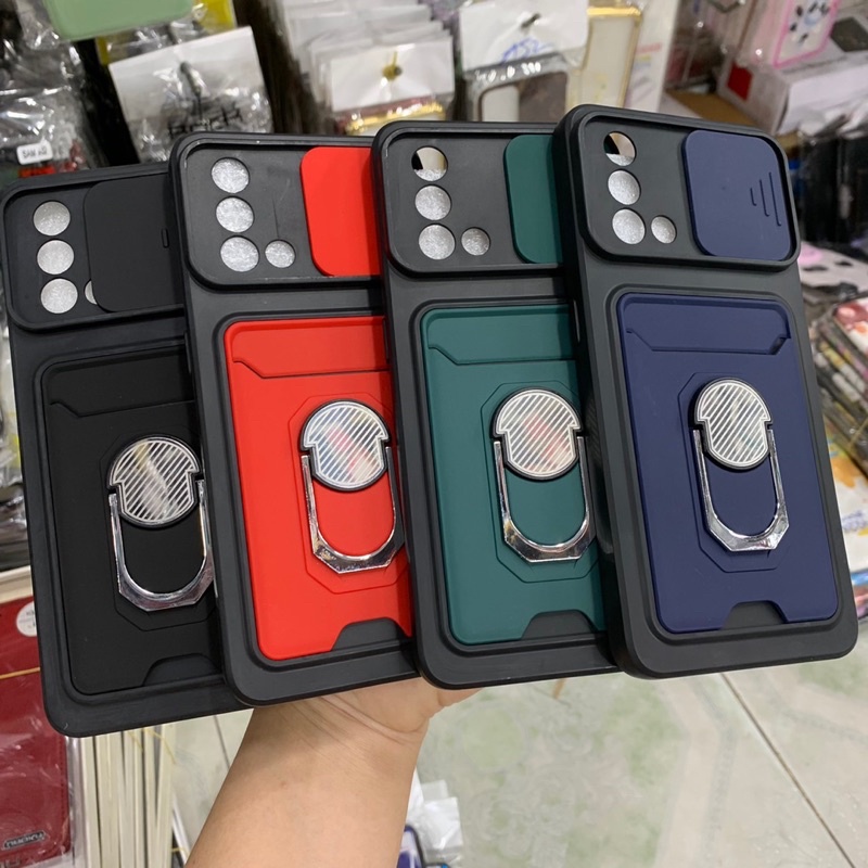 Ốp Oppo A95 4G dẻo,ngăn màu để thẻ…mặt lưng có iring và nắp trượt bảo vệ camera.