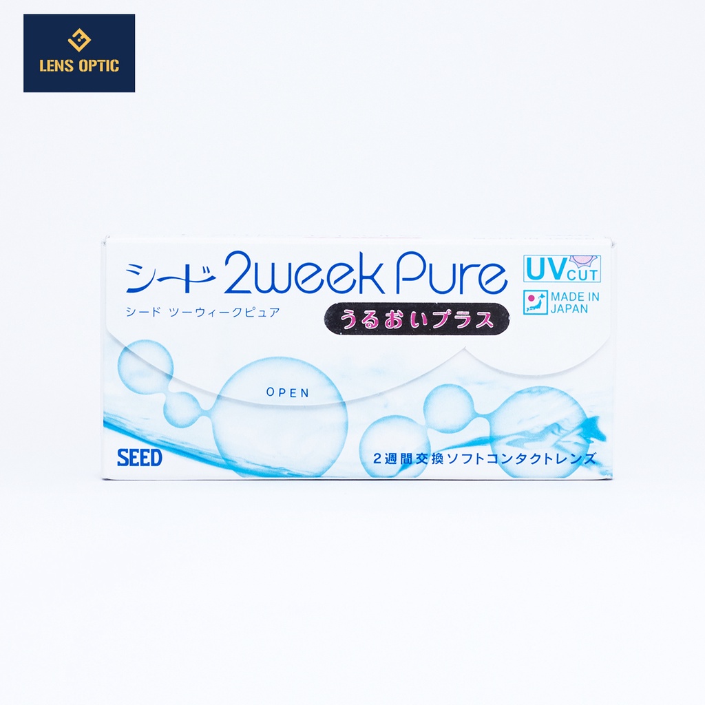 Kính áp tròng 2 tuần SEED 2 Weeks Pure không màu trong suốt có độ cho mắt cận - Lens Optic