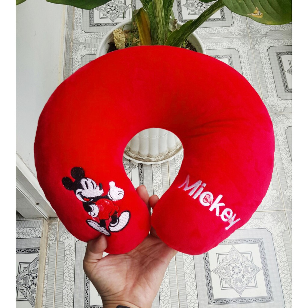 GỐI CHỮ U CHUỘT MICKEY U50 (MÀU ĐỎ)