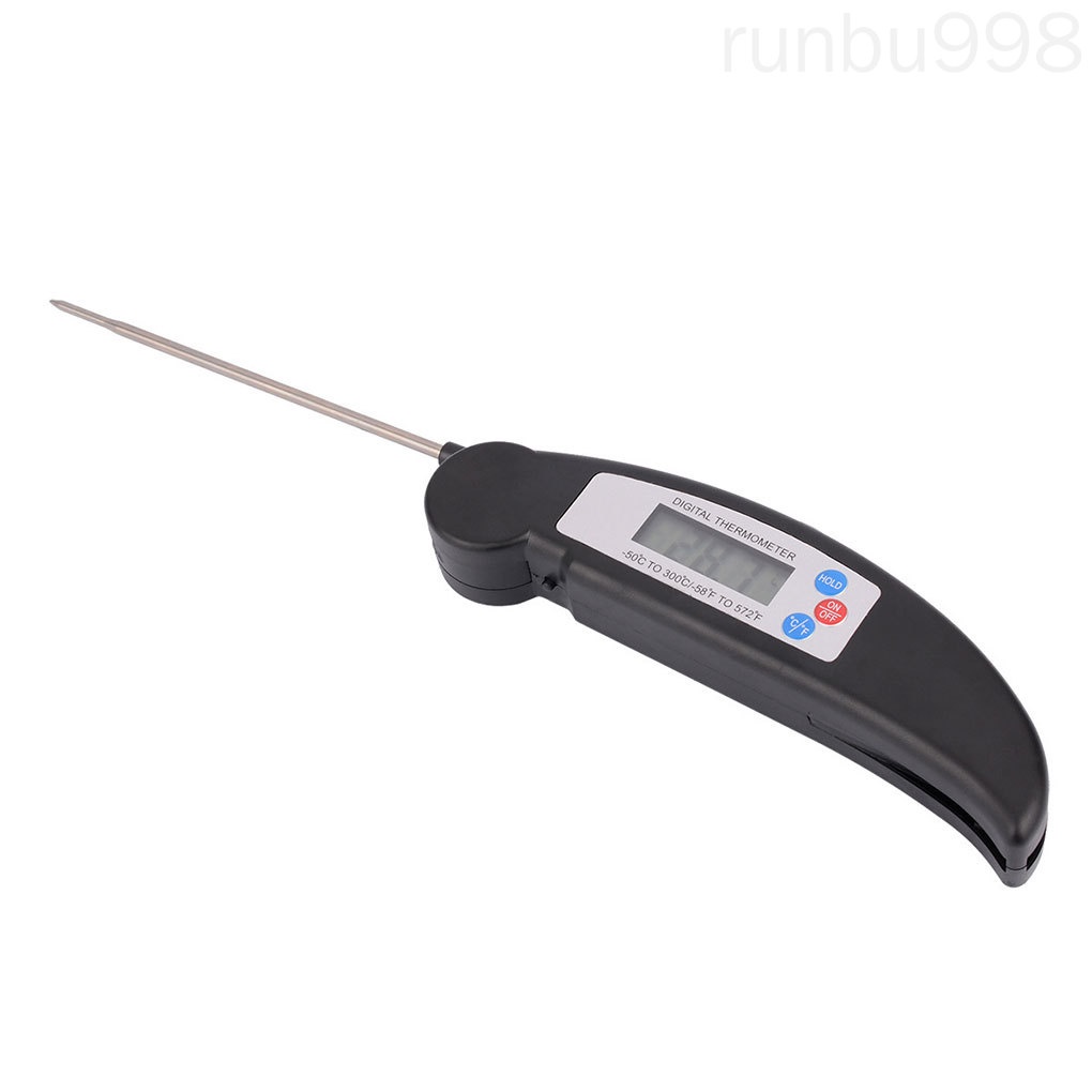 Nhiệt Kế Đo Nhiệt Độ Thức Ăn Bằng Thép Không Gỉ Abs Kỹ Thuật Số Có Thể Gập Lại Tiện Dụng Cho Nhà Bếp Runbu998