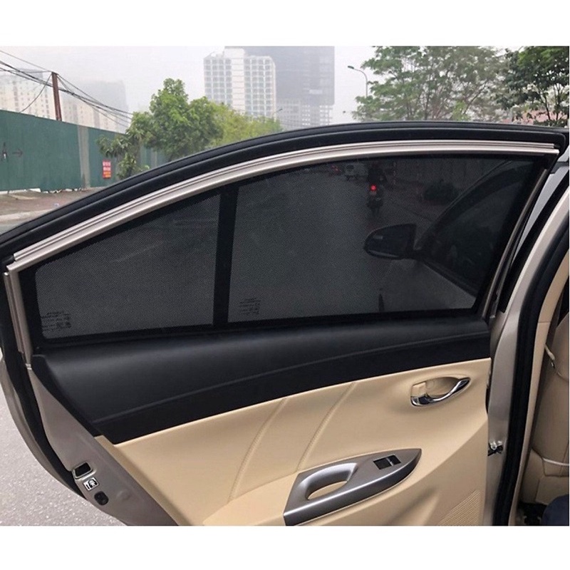 Rèm Che Nắng Nam Châm VIOS 2008 - 2021 Loại 1, Bộ 4 Tấm Nam Châm Hút Mạnh, Chuẩn Form Xe
