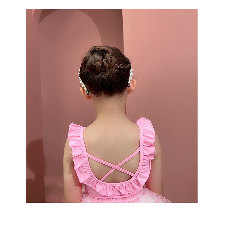 Trang Phục Múa Chất Liệu Cotton Màu Hồng Xinh Xắn Thời Trang Mùa Hè Dành Cho Bé Gái