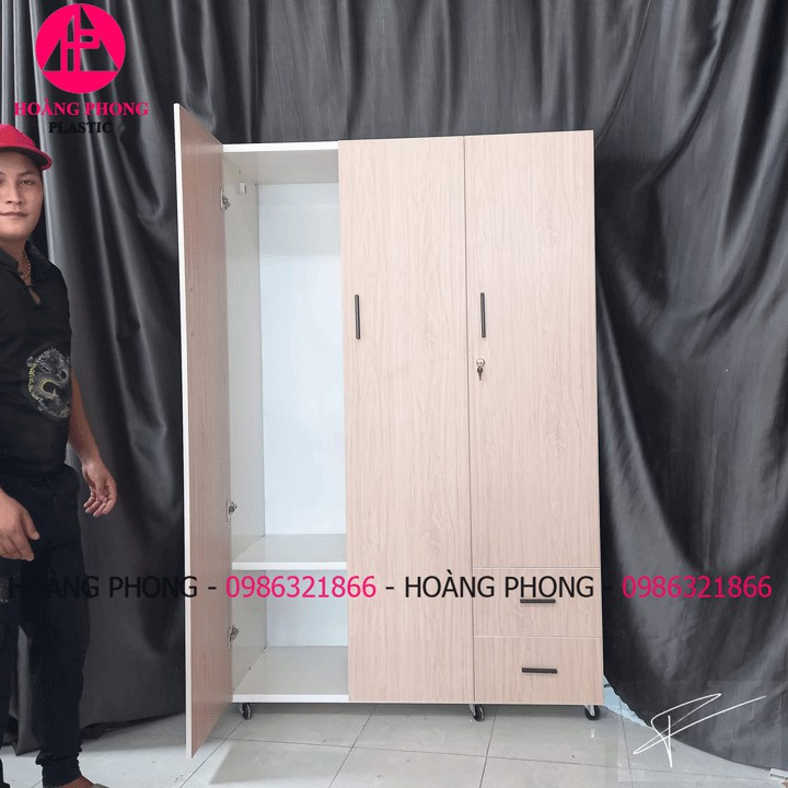 ( HÀNG CHÍNH HÃNG ) Tủ quần áo 3 cánh vân gỗ CHUẨN nhựa đài loan ngang 1m22 cao 1m85 miễn phí giao hàng | BigBuy360 - bigbuy360.vn