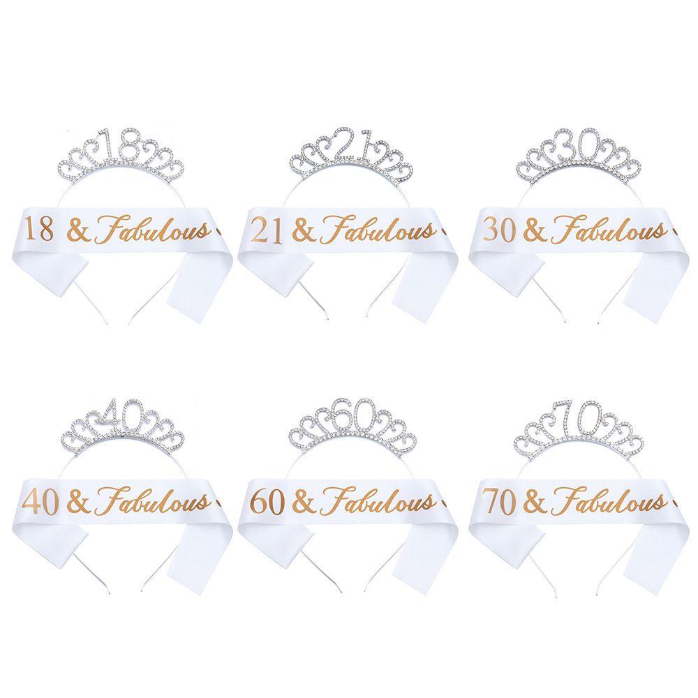 SUSANS Vương Miện Vương Miện Đính Đá Lấp Lánh Sinh Nhật Lần Thứ 18 / 21 / 30 / 40 / 50 / 60 / 70