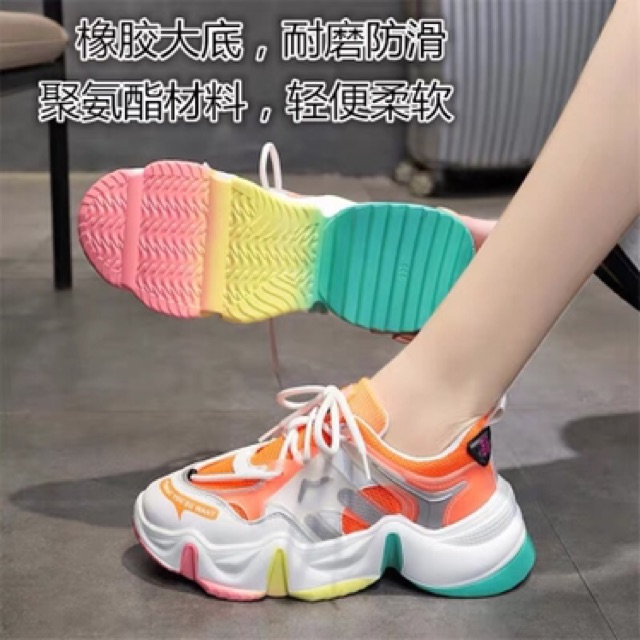 Giầy Nữ Thể Thao uzzang Sắc Màu Cầu Vồng