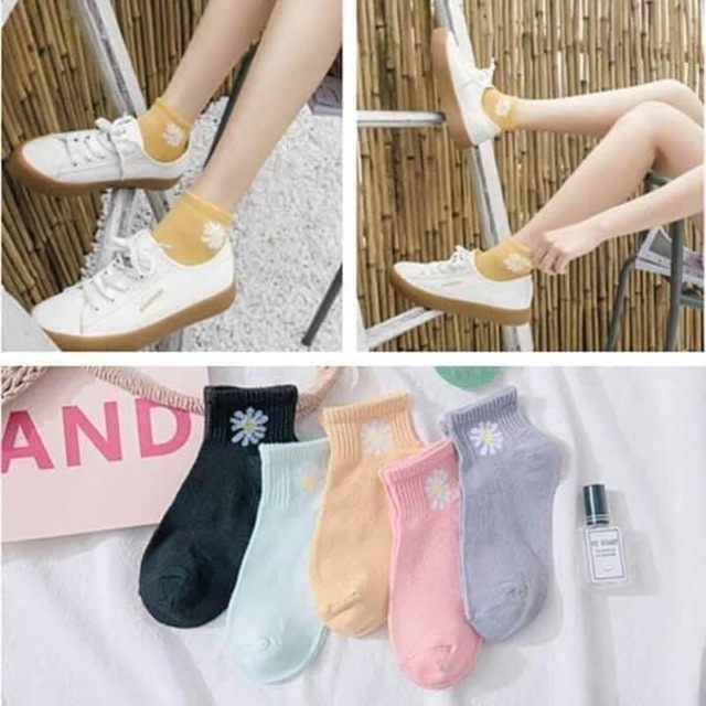 Tất hoa cúc đẹp hàng loại 1 sét 10 đôi