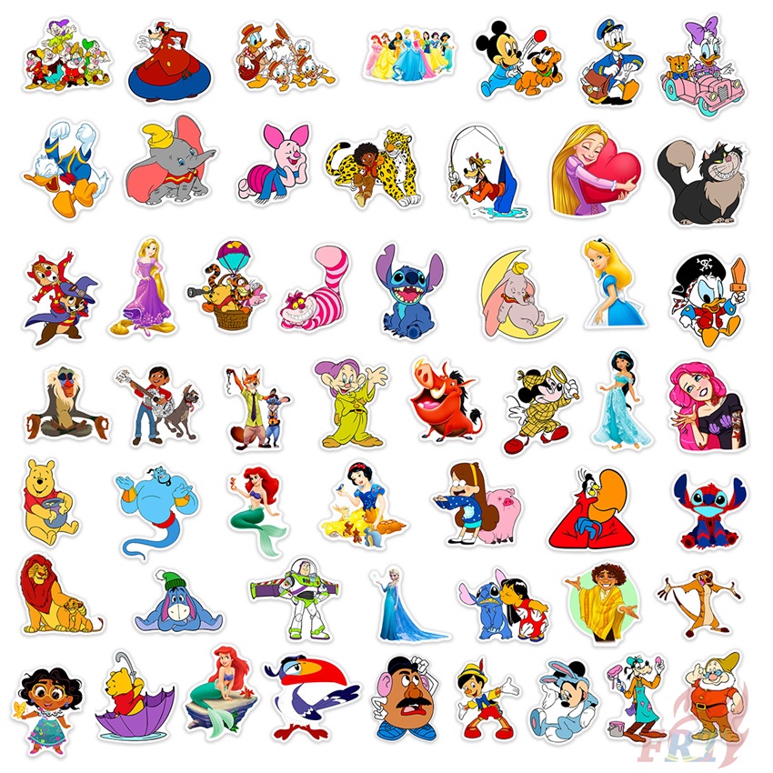 Bộ 100 Cái ❉ Miếng Dán Hình Nhân Vật Hoạt Hình Disney Xinh Xắn ❉ Sticker Dán Tường Chống Thấm Nước Họa Tiết Doodle Hợp Thời Trang