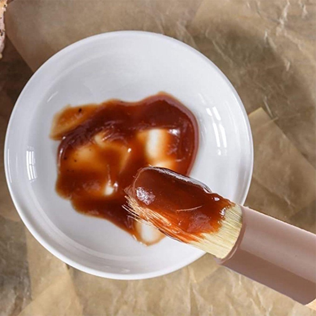 HARRIETT Cọ Phết Dầu Nướng BBQ Với Tay Cầm Bằng Gỗ Tiện Dụng
