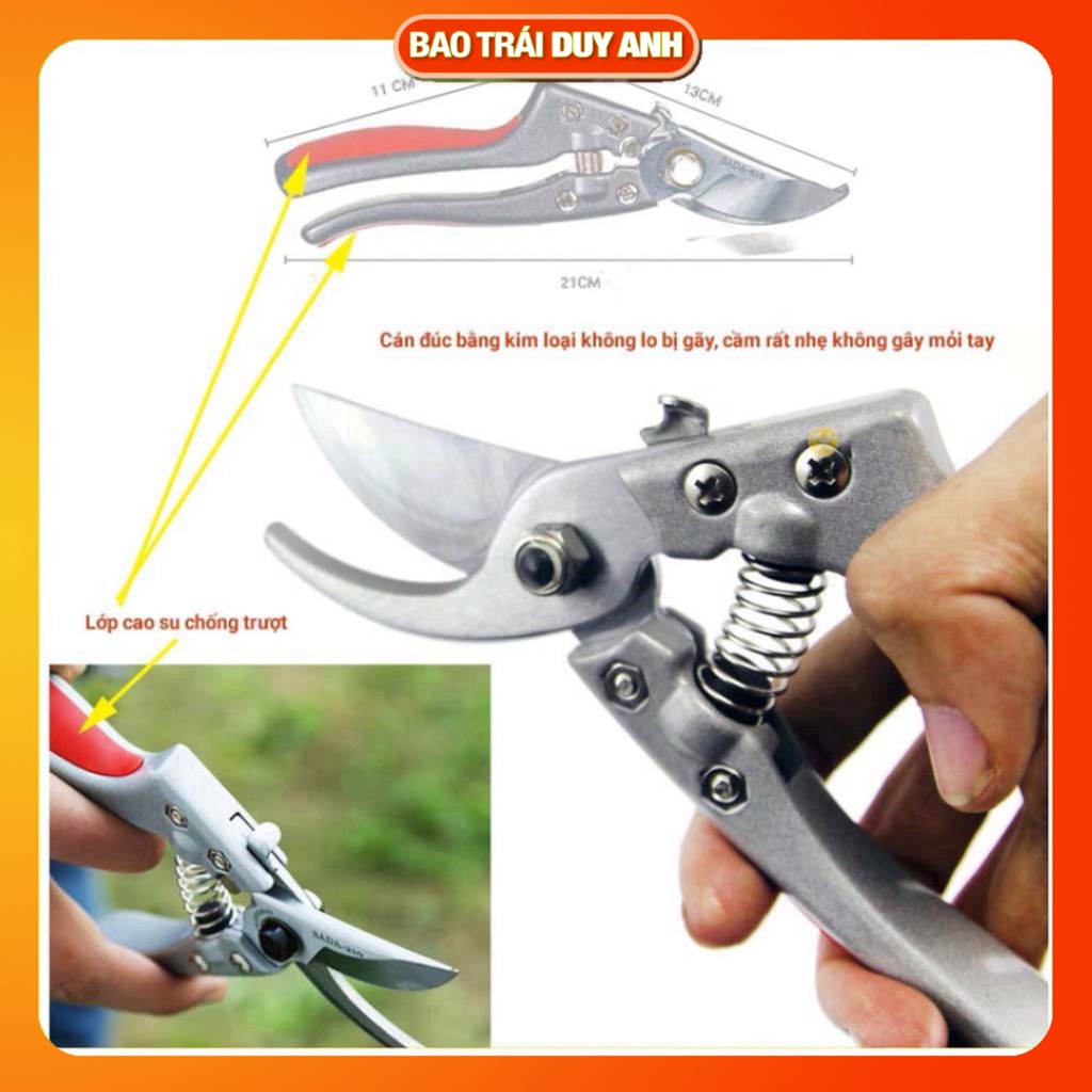 Kéo cắt cành mini nhật bản SADA 210 Tặng kèm lò xo - Bao Trái Cây Duy Anh