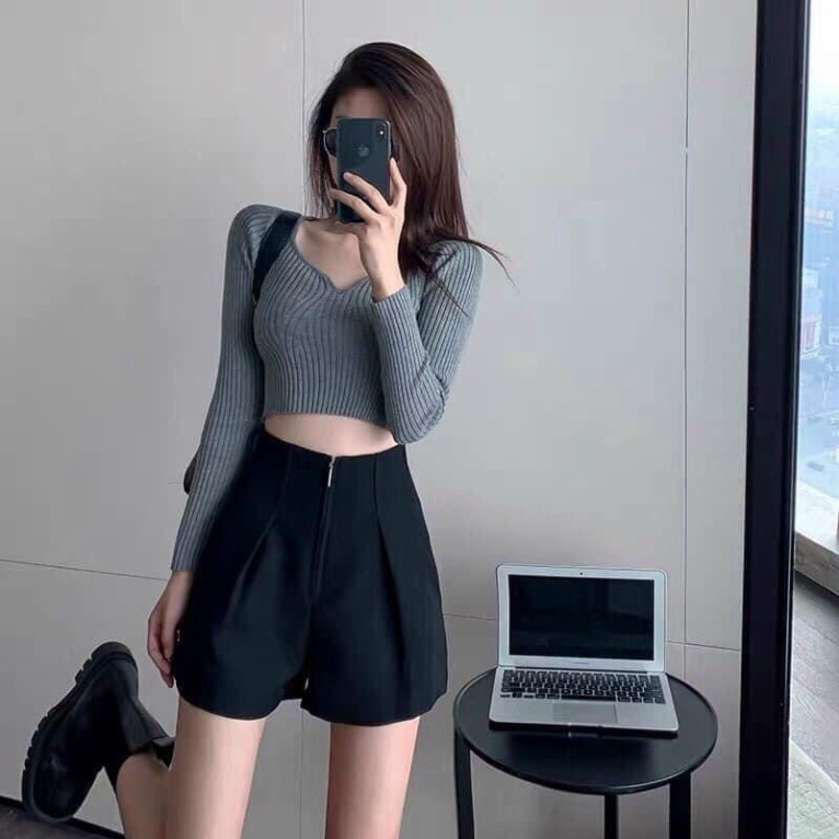 QUẦN SHORT NỮ khoá trước siêu Hot_SN200 mầu trắng, babydoll ulzzang mềm nội y xanh