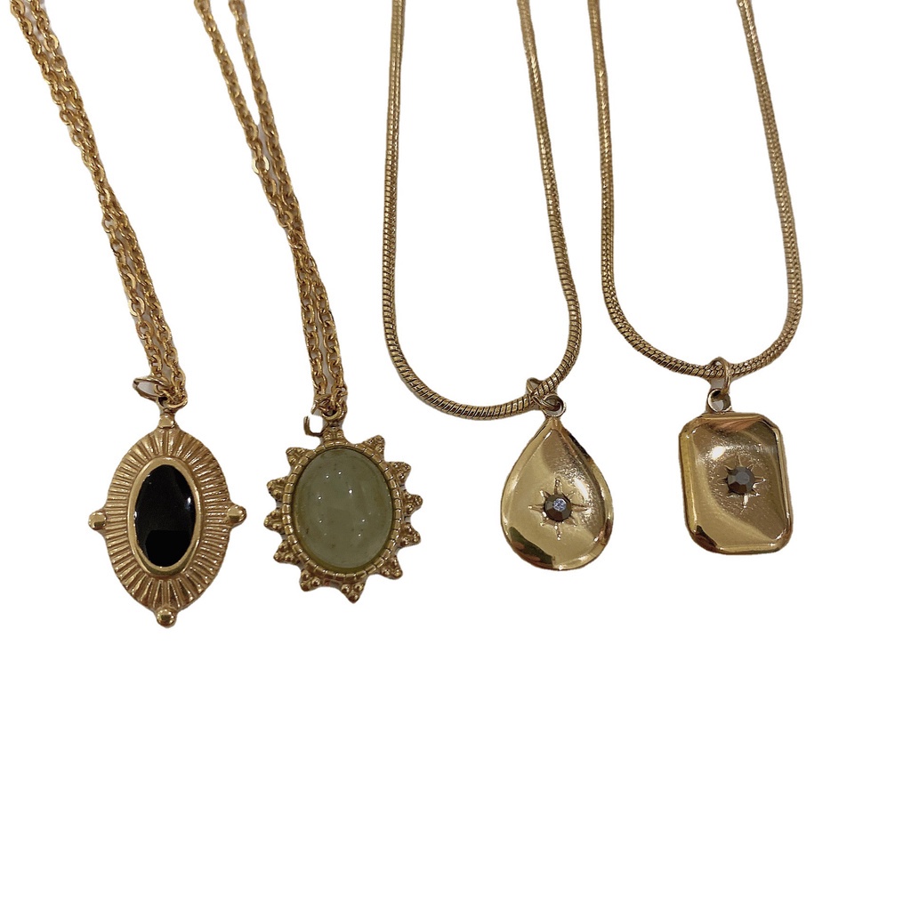 Dây Chuyền Thép Titan 19A1305 Thiết Kế Đơn Giản Phong Cách Retro Hàn Quốc Cho Cặp Đôi