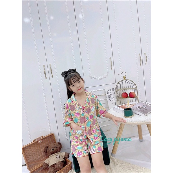 SIZE 18-38kg: Bộ pijama lụa Mango đại hè cho bé trai bé gái - BPLDH