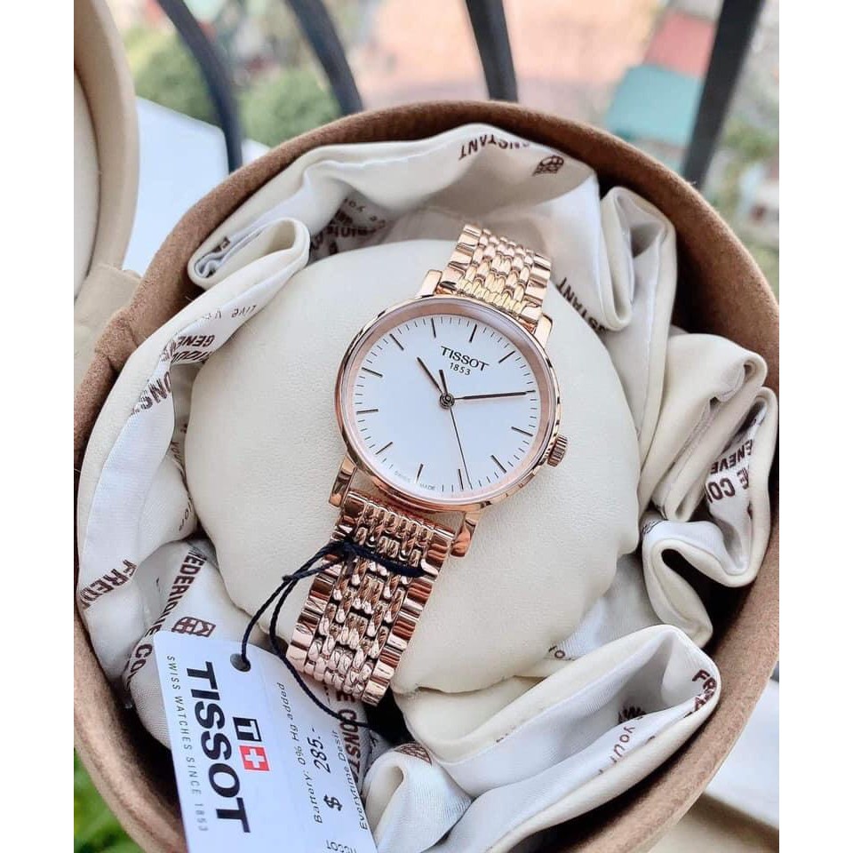 Đồng hồ nữ chính hãng Tissot T1092103303100 - Máy quartz pin Thụy Sĩ - Kính Sapphire chống xước tốt