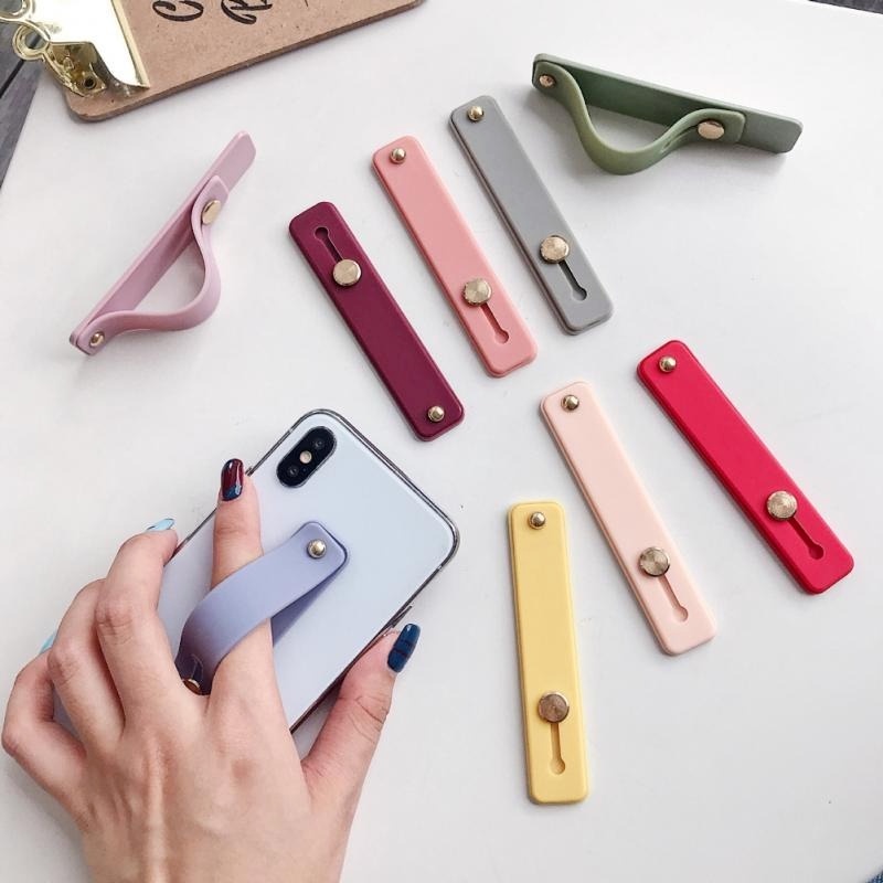 Vòng đỡ kéo đẩy đeo cổ tay và ngón tay đa năng bằng silicon dán điện thoại dành cho người lười