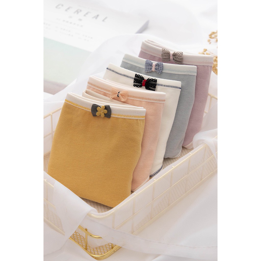 Quần Lót Nữ Cotton Viền phối đính nơ điệu đà tôn dáng trẻ trung mã A358