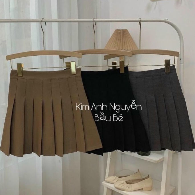 Chân váy xếp ly trơn hàng QCL1