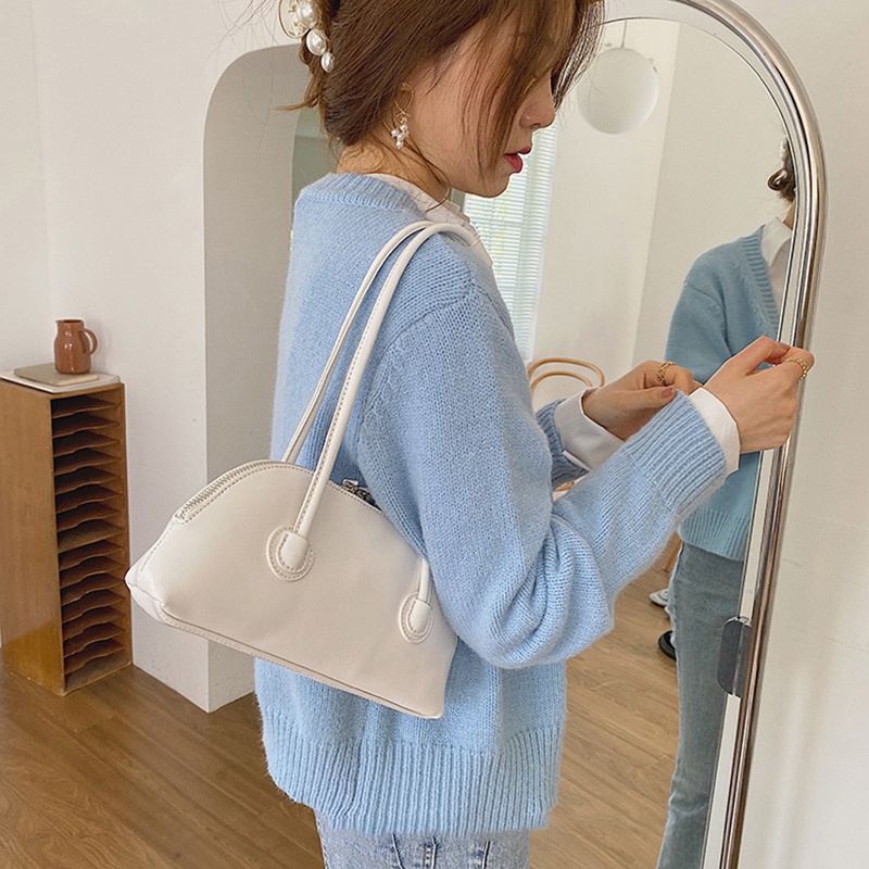 Túi Xách Da Bóng Có Tay Cầm Dài Phong Cách retro Dành Cho Nữ