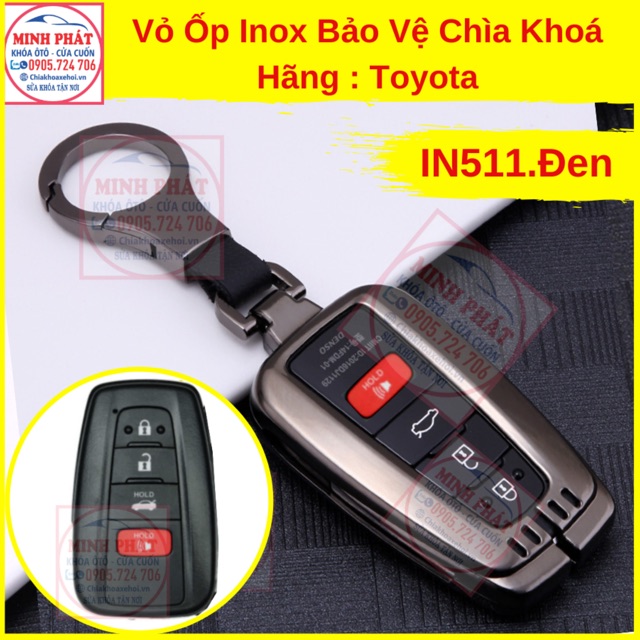 Vỏ ốp Inox bảo vệ chìa khó xe Toyota Cross, Camry