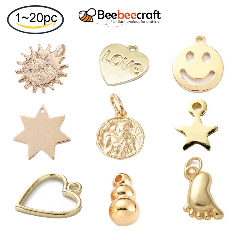 Bộ 1~20 Mặt Dây Chuyền Đồng Thau 14K/18K/20K/24K Mạ Vàng Sáng