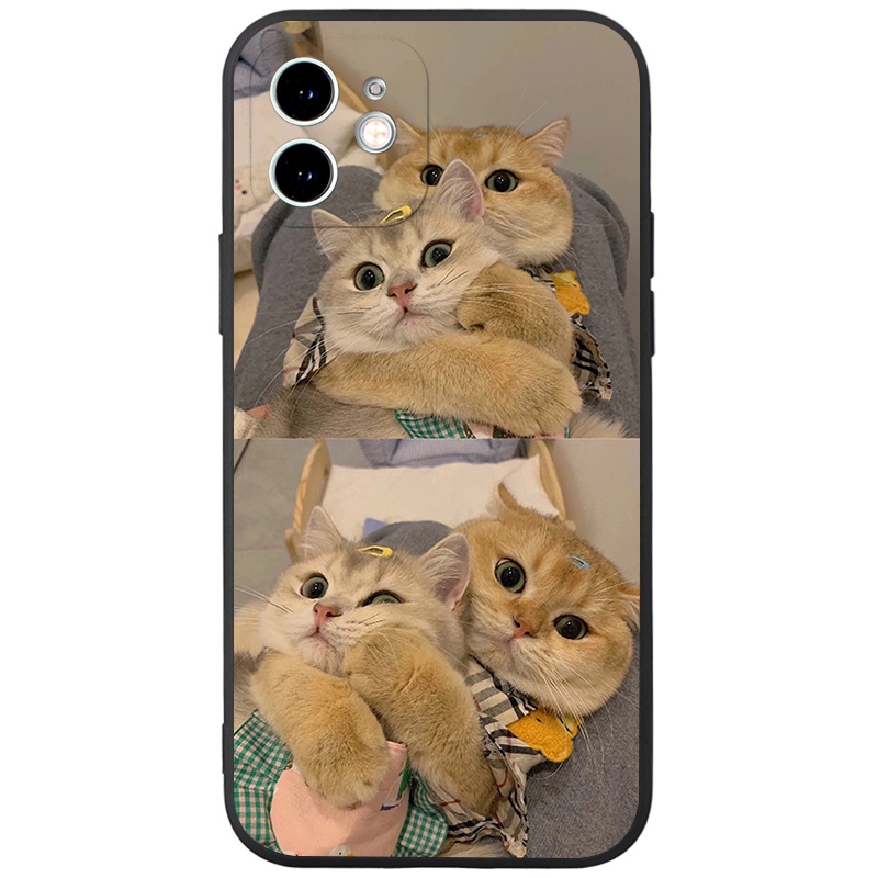 Ốp lưng JEERO hoạt hình cặp đôi dễ thương đẹp mềm đen Cho iPhone 13 12 11 Pro Max SE 2020 X XR XS 8 7 ip 6S 6 Plus kute HFE861