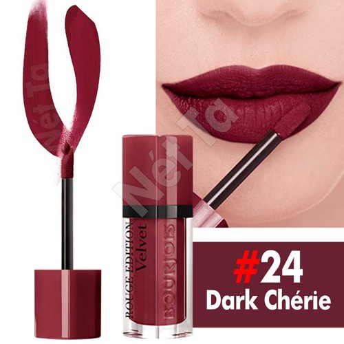 Son lì Bourjois Rouge Edition Velvet #24 Dark Cherie ( đỏ cherry đậm)