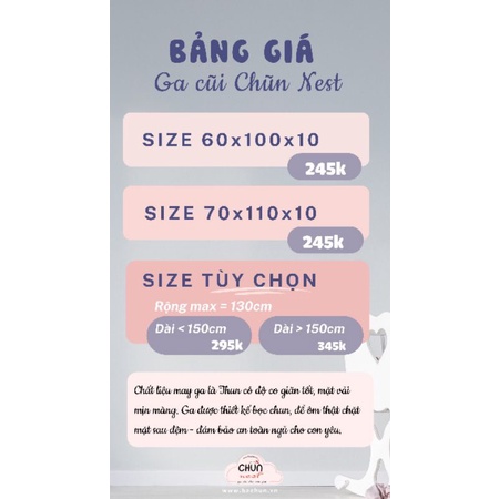 GA CŨI CHŨN NEST CHO BÉ PHÙ HỢP CÁC LOẠI ĐỆM CŨI OVAL/VUÔNG/TÙY CHỌN