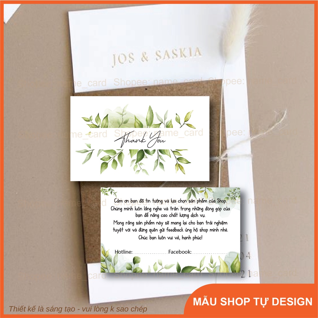 Thiệp cảm ơn, thank you card dùng cho shop bán hàng có sẵn tại shop