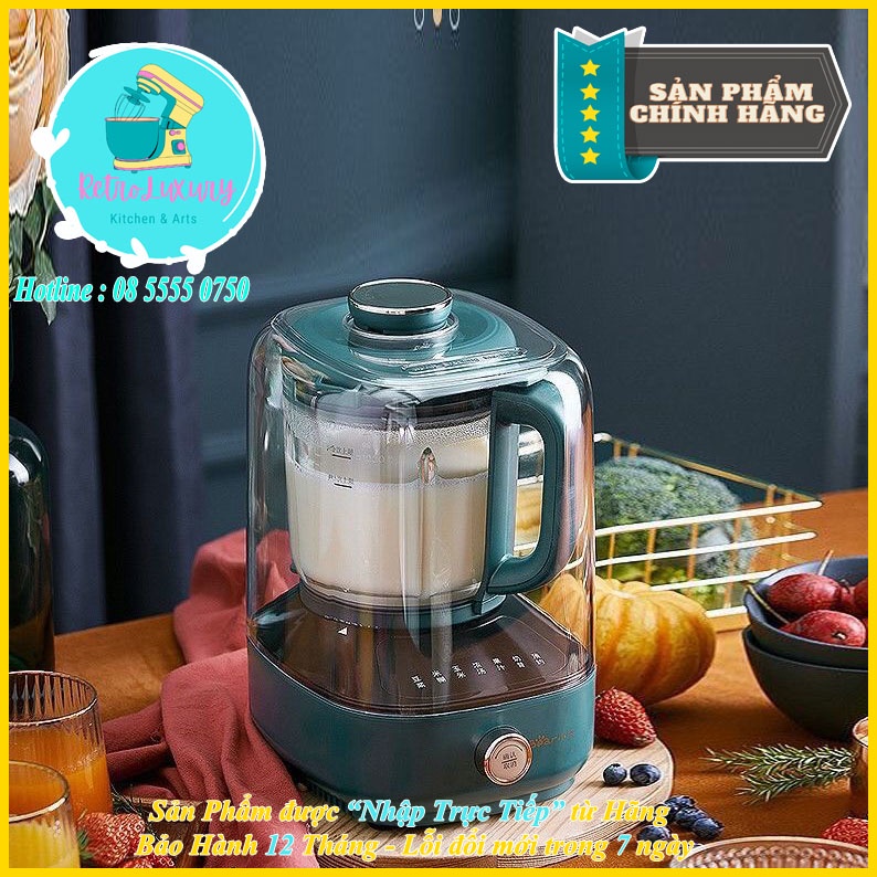 Máy làm sữa hạt chống ồn BEAR 1L kèm phiếu bảo hành và HDSD Tiếng Việt, xay nấu đa năng