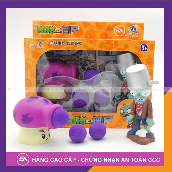 Đồ chơi trẻ em mô hình Zombie Zombies & hồ lô xanh da trời bắn bóng - HGshop 686 - 1E - Hàng cao cấp - Plant VS Zombie