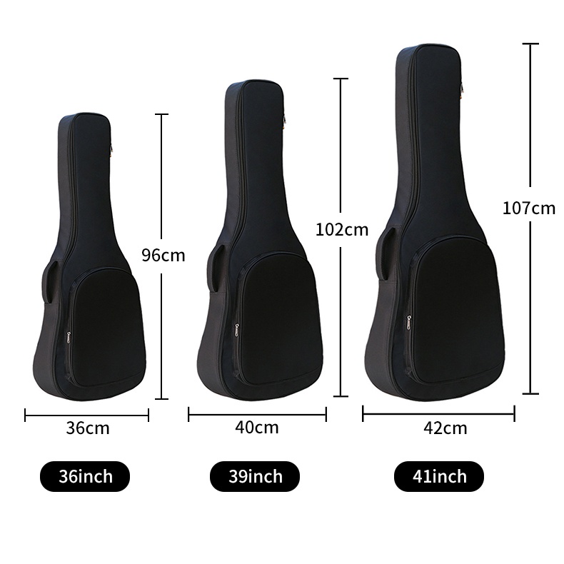Túi đựng đàn guitar bằng vải oxford dày dặn chống thấm nước cỡ 36/39/41 inch tiện dụng