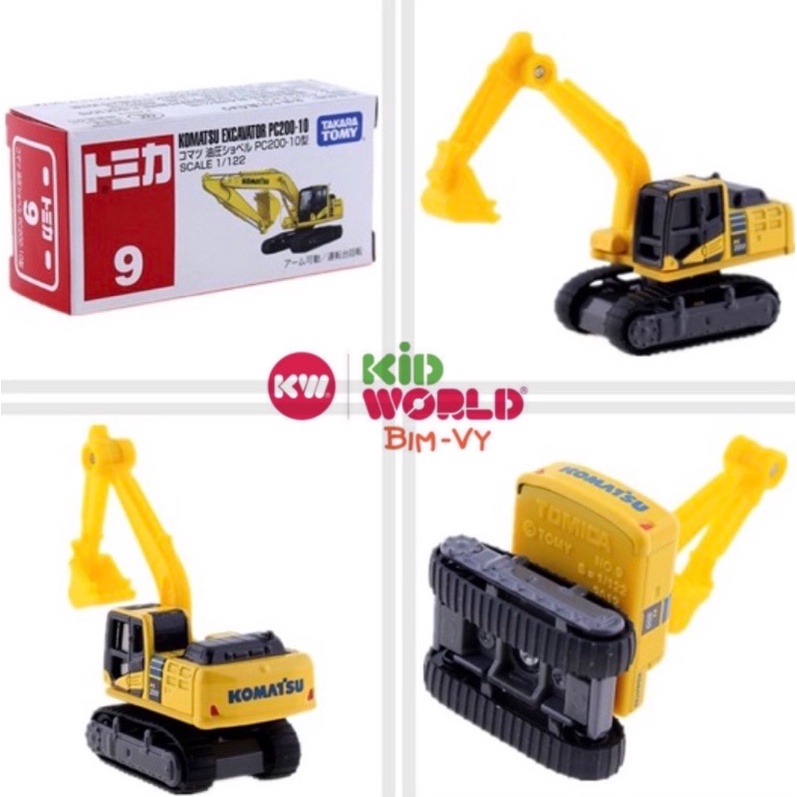 Xe mô hình Tomica Box Tải cần cẩu Komatsu Excavator PC200-10. MS: 333. Tỷ lệ 1:122.