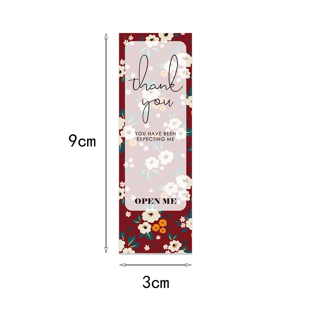 Tem niêm phong cảm ơn, nhãn dán thank you, tem thank you thiết kế hoa lá đáng yêu