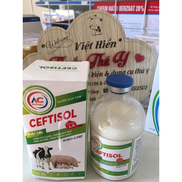 Ceftiofur 5%. Đ.ặc tr.ị v.iêm da, v.ú, t.ử c.ung, h.o h.en, th.ở g.ấp..