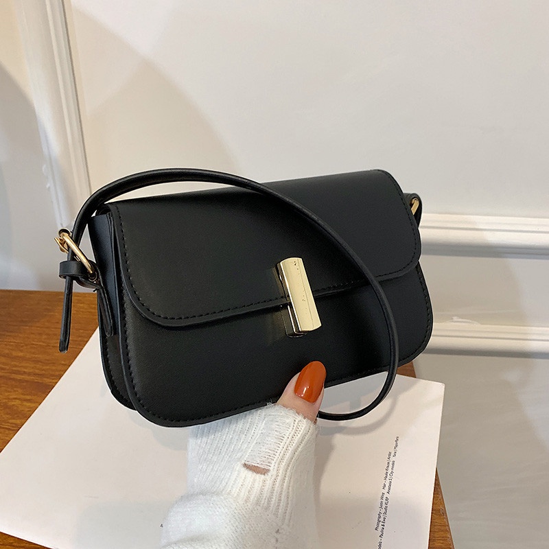 Túi Đeo Chéo Hình Vuông Cỡ Nhỏ Màu Trơn Thời Trang Mùa Thu Cho Nữ