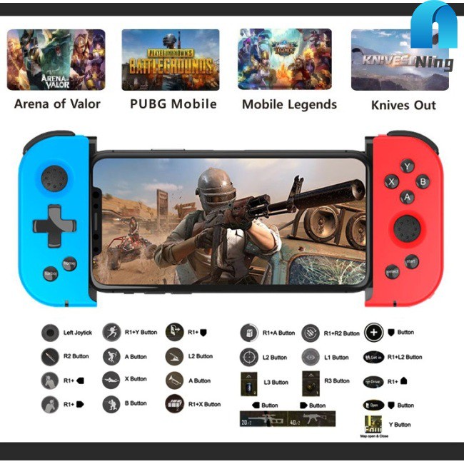 Ning Bluetooth Game Controller Wireless Gamepad Telescopic Gamepad Joystick For Android Mobile Phone Game Handle