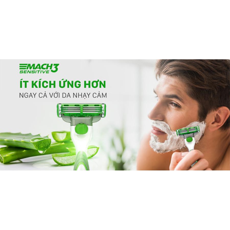 Lưỡi dao cạo râu dành cho da nhạy cảm Gillette Mach 3 (2 lưỡi/hộp)