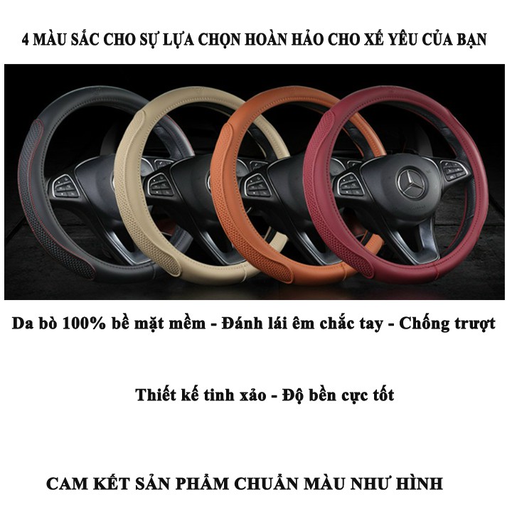 Bọc vô lăng ô tô,bọc tay lái ô tô cao cấp chất liệu da bò chống trượt thoáng khí siêu sang  siêu bền cho mọi loại xe