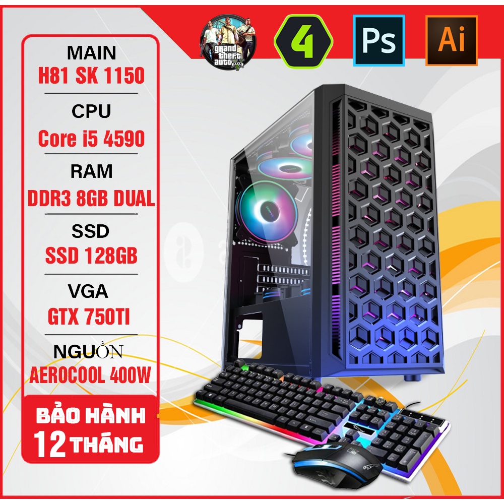 Máy Gaming Core i5 4590 - chiến LOL, GATA5, Free Fire, CS:GO, VLTK,...