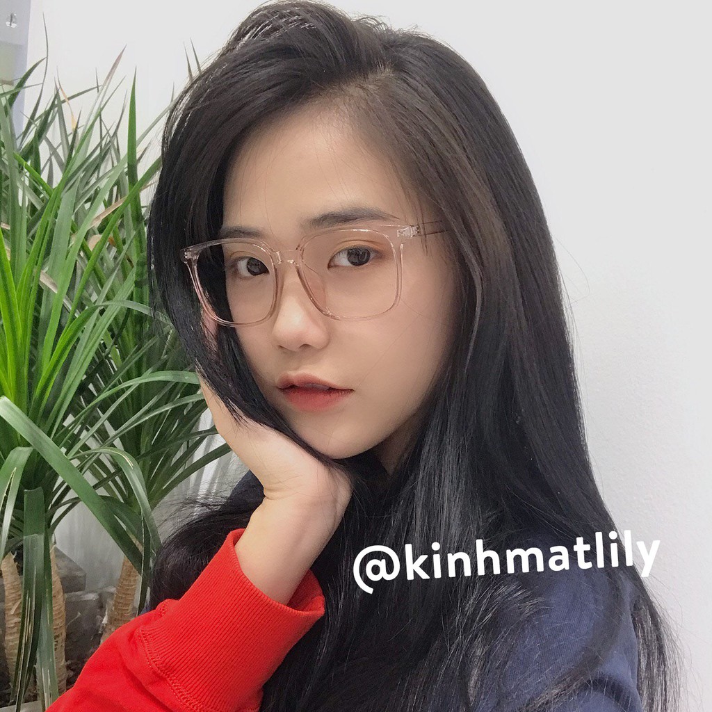 Gọng kính mắt nam nữ Lilyeyewear chất liệu nhựa dẻo mắt vuông to đi đường chống bụi 217