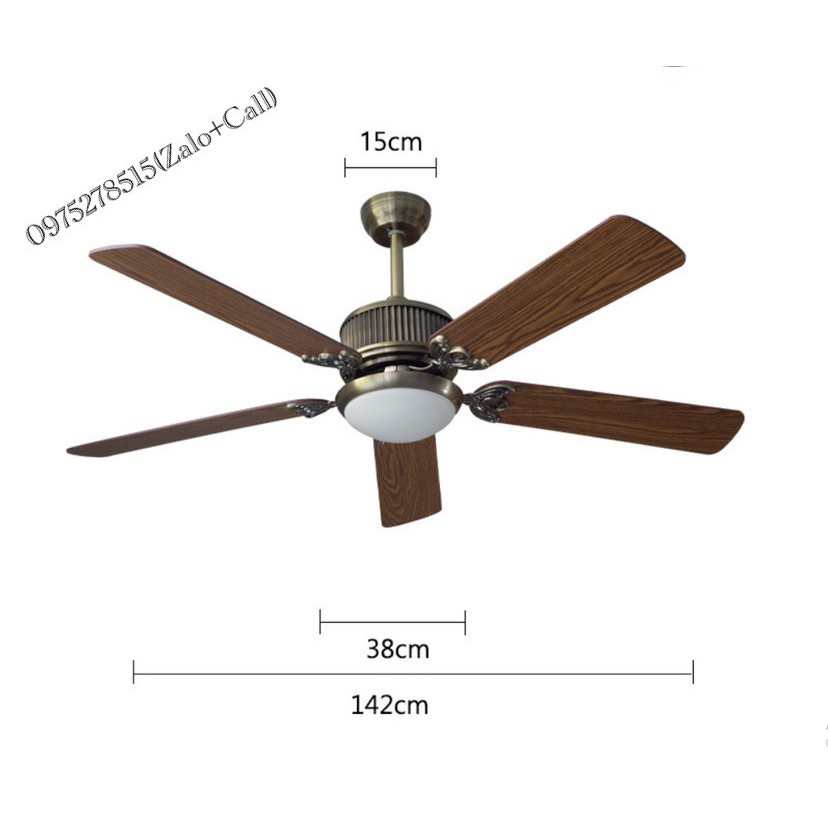 Quạt Trần 19234T Động Cơ Lõi Đồng, Tốc Độ Gió 250v/p Cực Mát, Công Suất 90W , Đèn Led 3 Chế Độ  ( Bảo Hành 5 Năm )