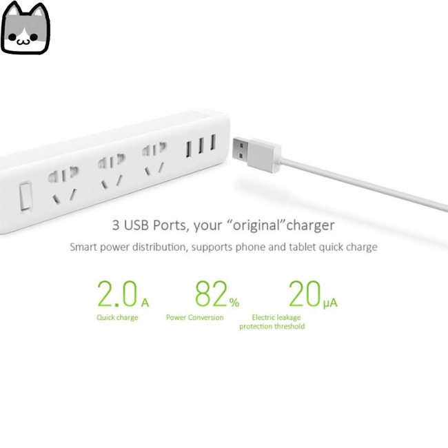 Xiaomi Power Strip mi Smart Home Electronics Charging 3 USB 2.0 Interface Extension Socket Plug