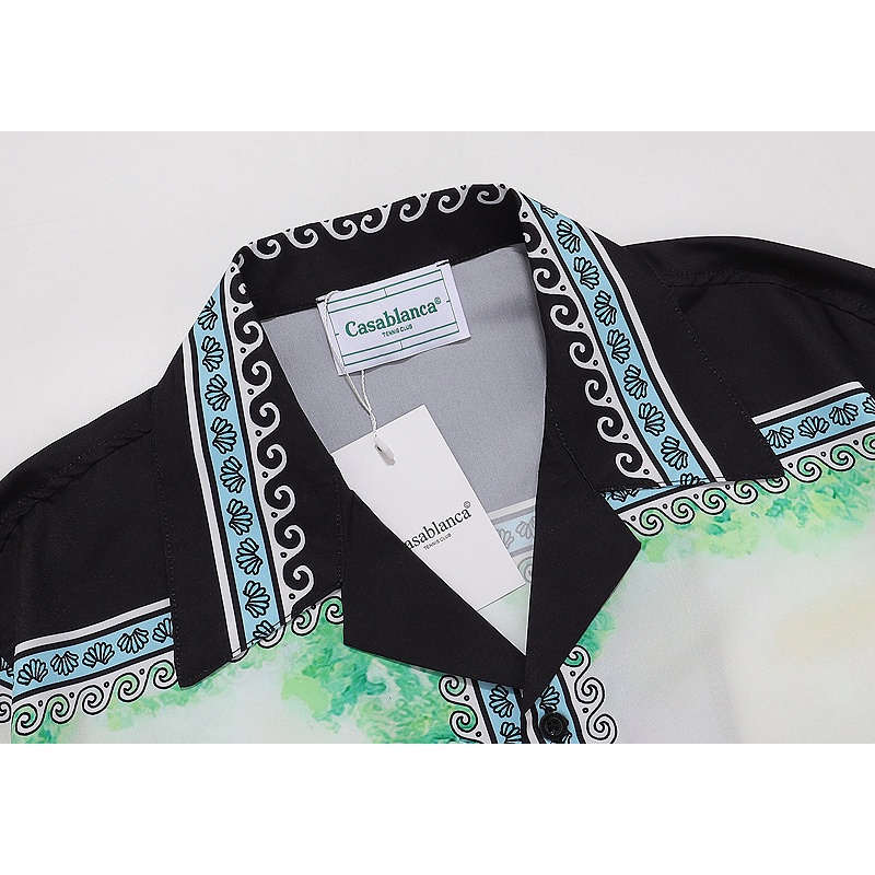 Áo Sơ Mi Ca8sab8lan-ca- Xu Hướng Mùa Hè Tay Ngắn In Họa Tiết