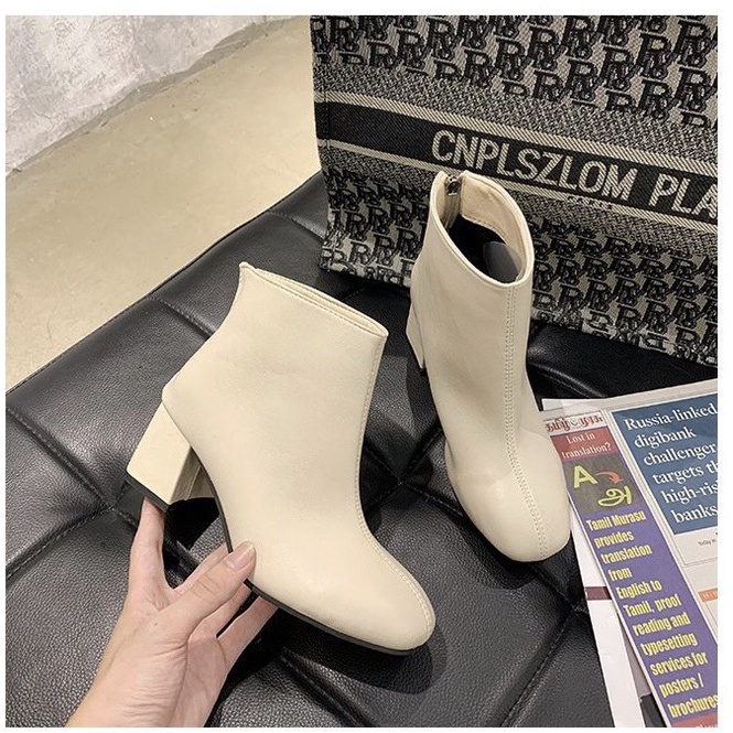 XẢ KHO (S99) Bốt nữ da sần khóa tròn sau (mã A11-2)