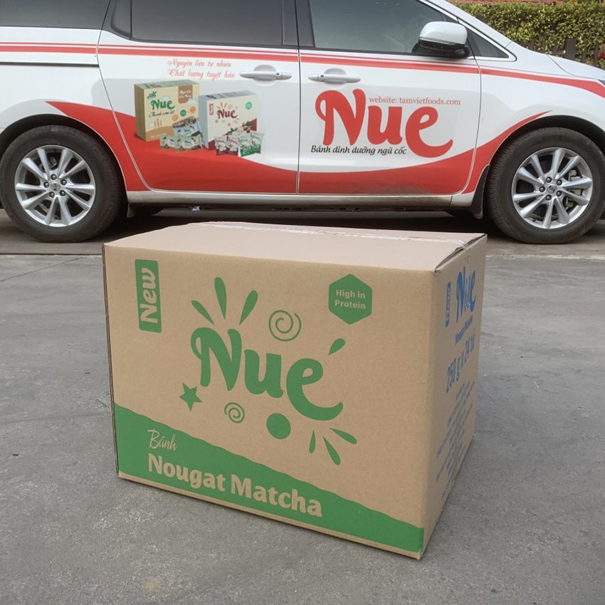 1 THÙNG 24 HỘP NOUGAT MATCHA 210G/HỘP - KẸO HẠT - BÁNH HẠNH PHÚC