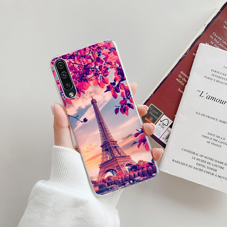 Ốp điện thoại TPU silicon dẻo họa tiết hoa cặp đôi cho Samsung Galaxy A70 A70S A50 A50S A30S