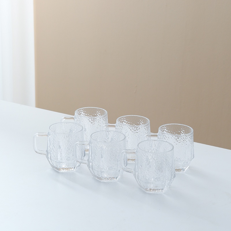 Bình nước thủy tinh, bộ bình nước loe sần 6 cốc kèm khay và giá úp - VS321