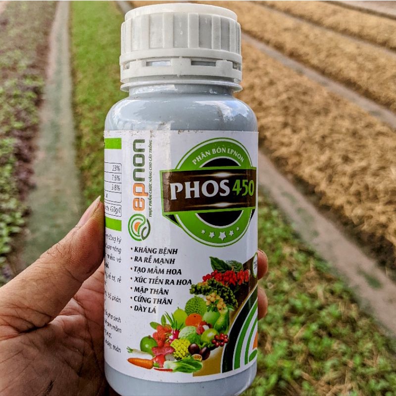 Chế phẩm Phos 450 - agri-fos. (Chai 320ml) Trị các bệnh do nấm, vi khuẩn và phục hồi hệ rễ cây