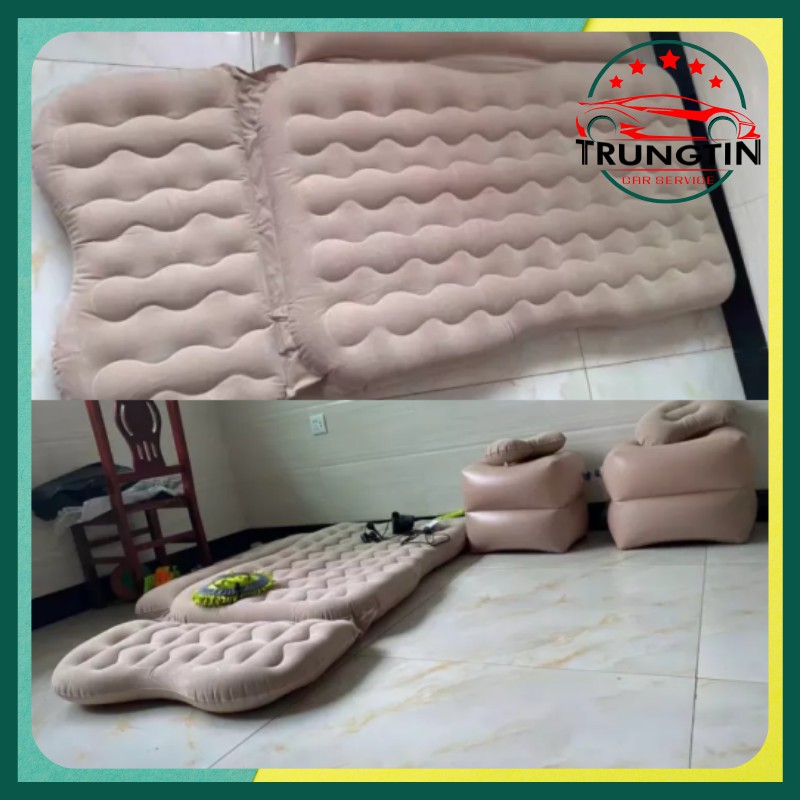 Đệm hơi ô tô nệm hơi xe ô tô xe hơi cao cấp tặng kèm bơm điện và 2 gối phù hợp cho xe 4 5 7 chỗ.