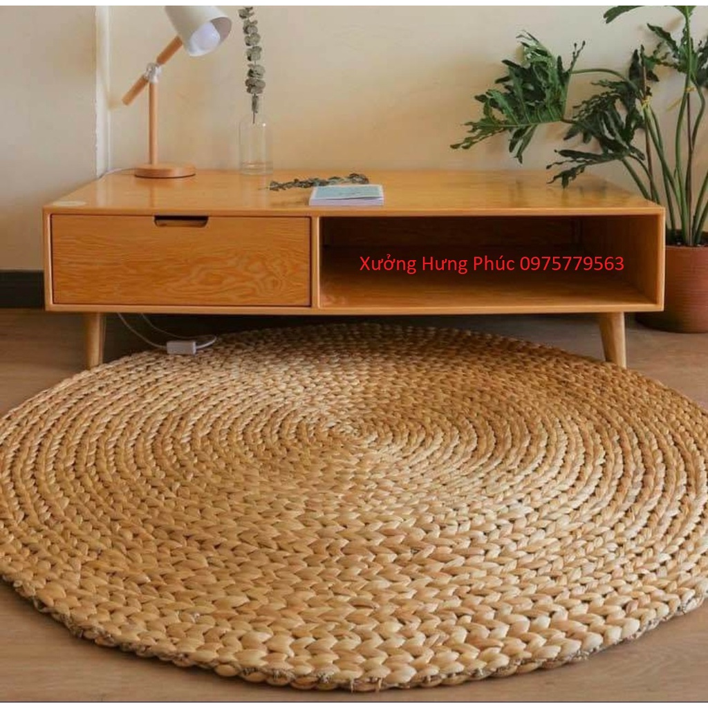 Thảm cói, thảm lục bình decor, trải sàn, chụp ảnh xuất khẩu Hưng Phúc size 1m2